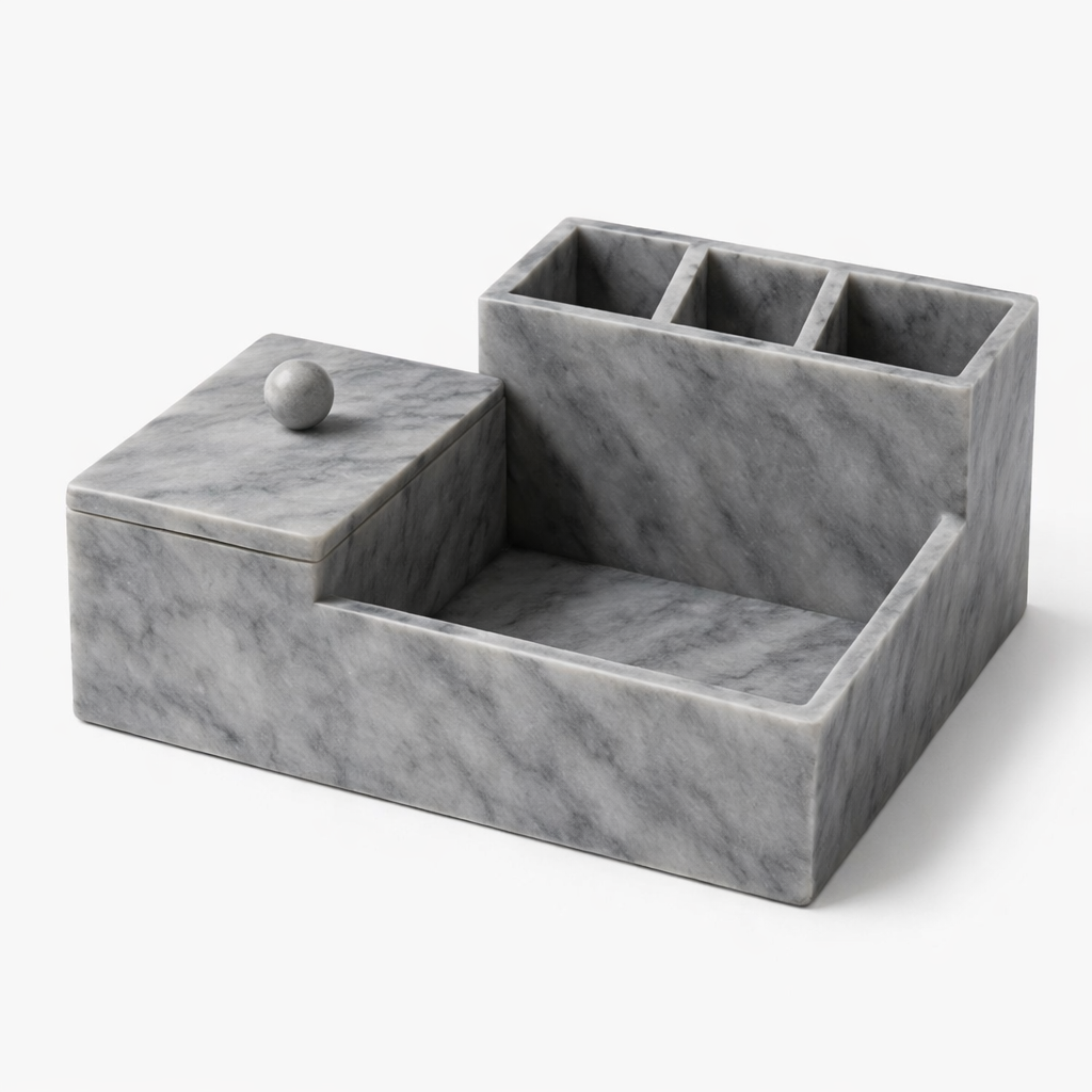 Porta cepillos y jabon gris