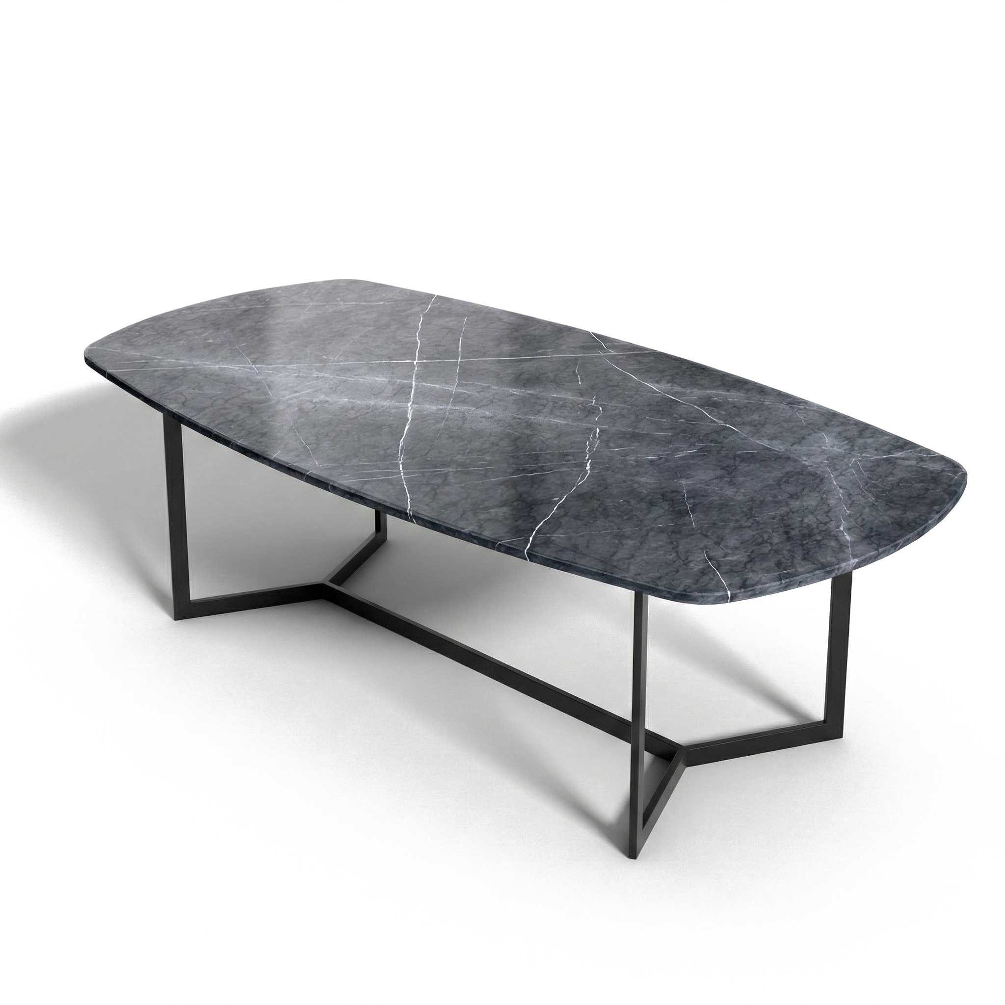 Mesa ovalda gris