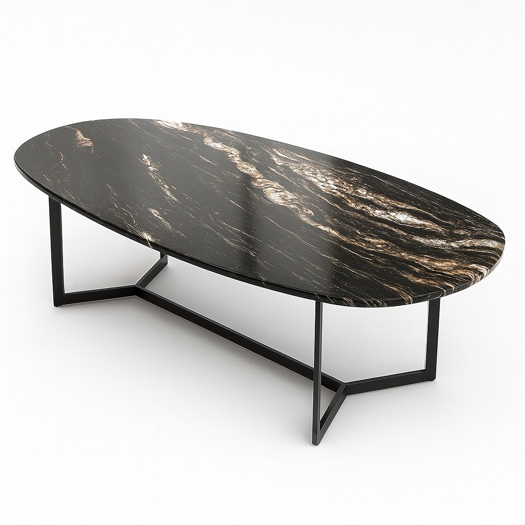 Mesa ovalada portoro