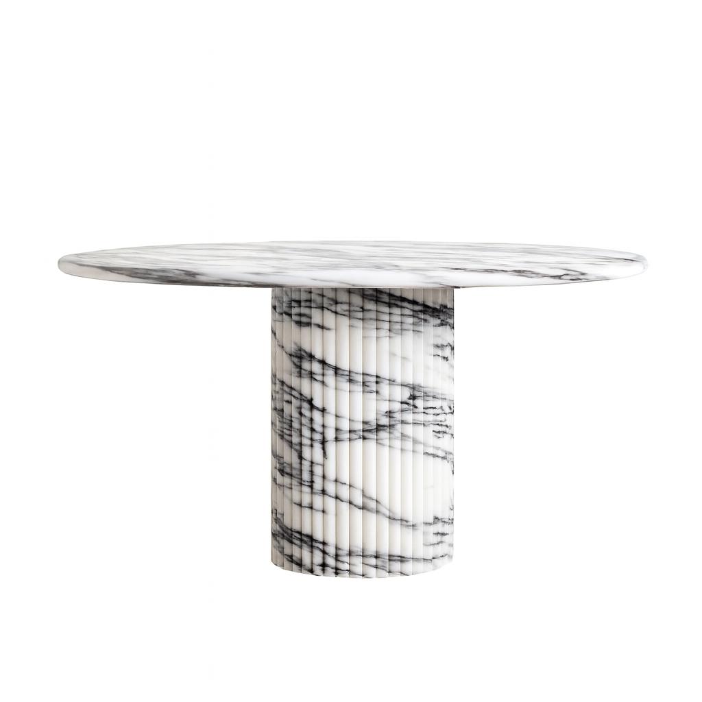 Mesa alta con base portofino blanca