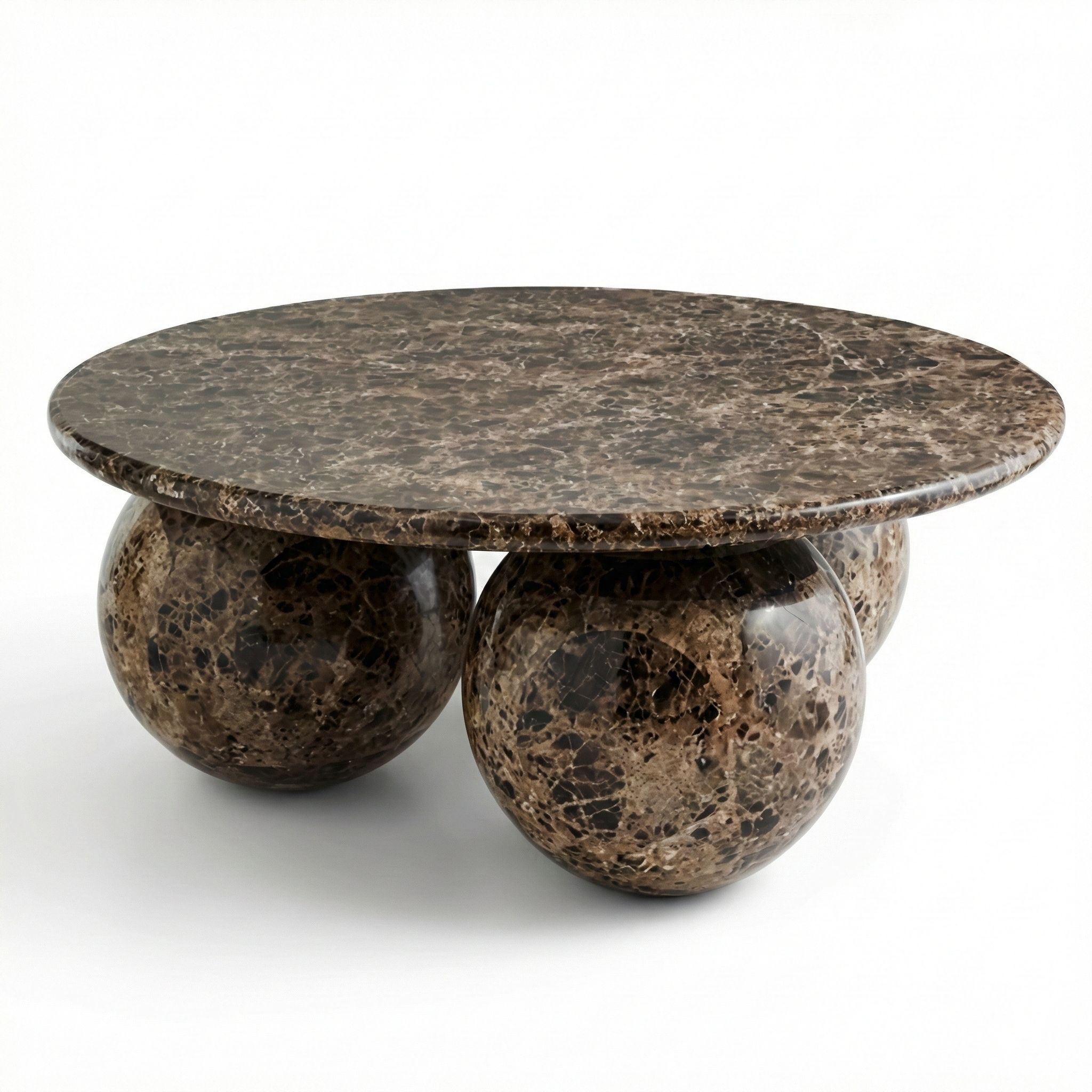 Mesa de centro bolas circulares cafe