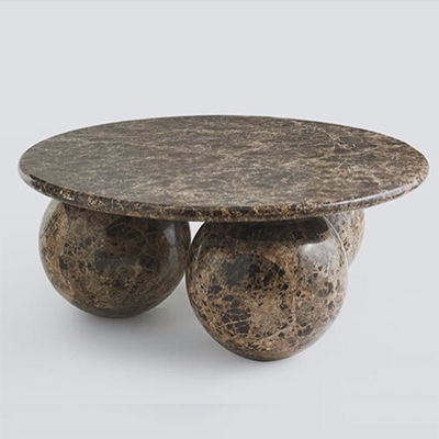 Mesa de centro bolas circulares cafe