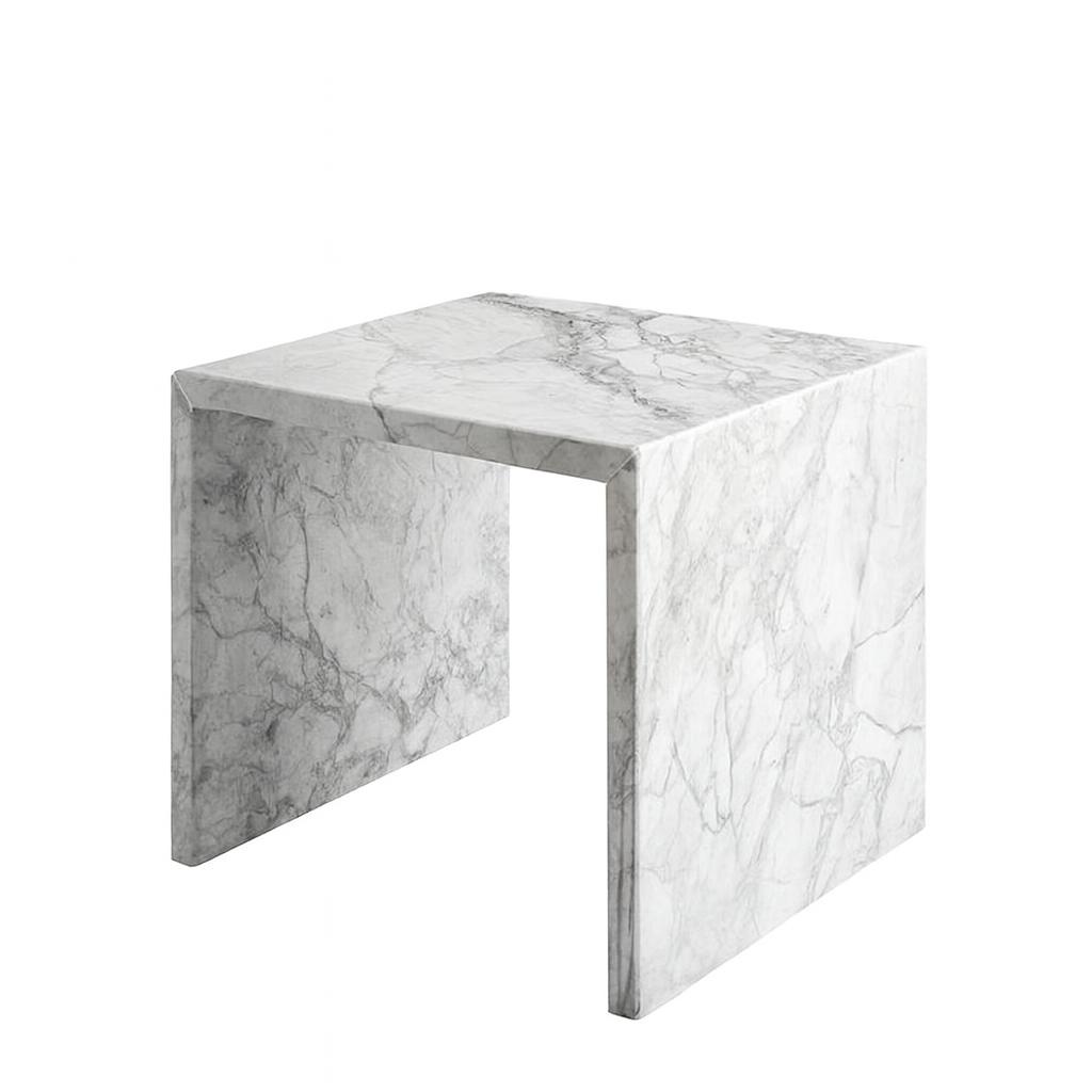 Mesa lateral cuadrada blanca
