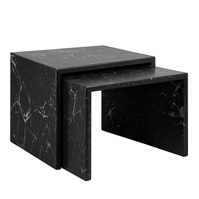 Mesa lateral doble en triangulo negra