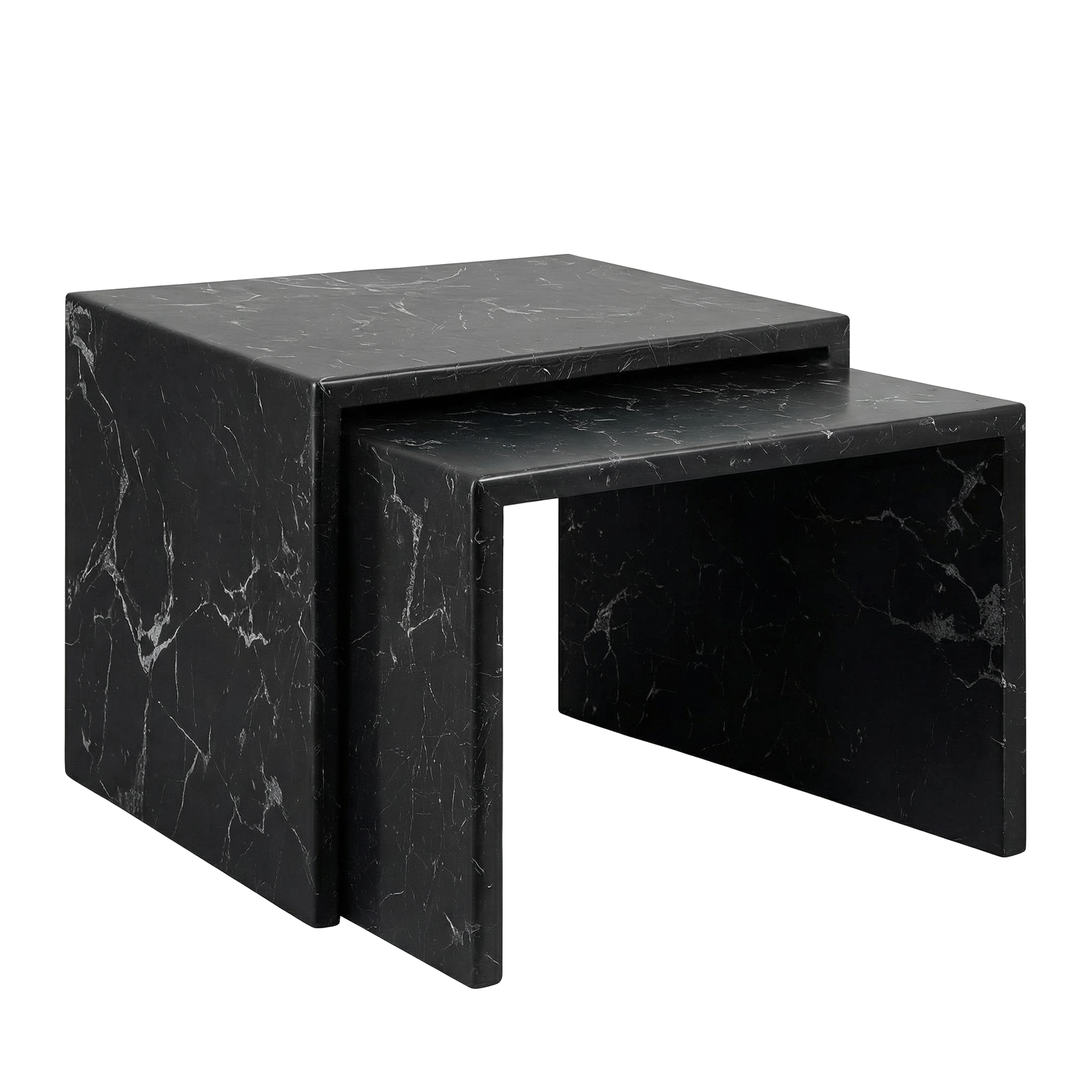 Mesa lateral doble en triangulo negra