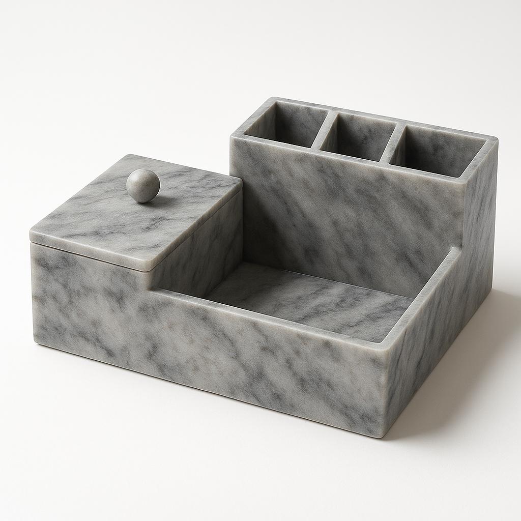 Porta cepillos y jabon gris