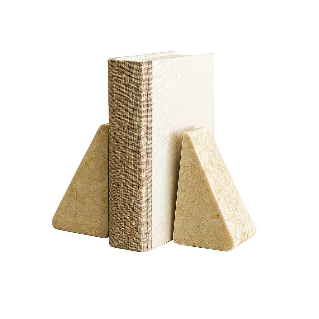 Sujetador de libros beige